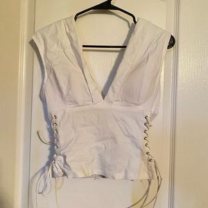 White corset top